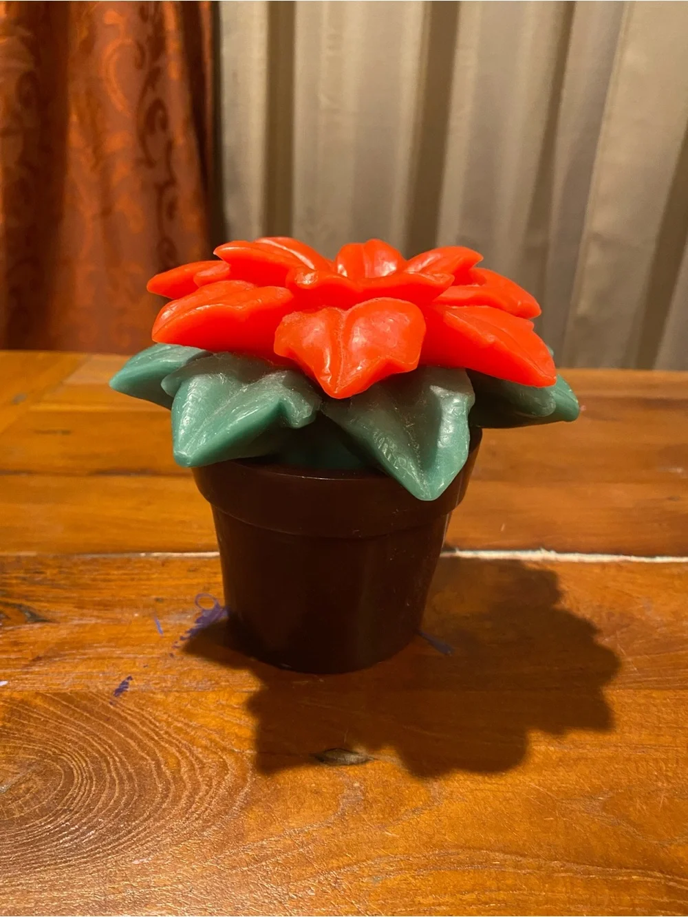 Poinsettia Wax Luminary Flower - Home Accents